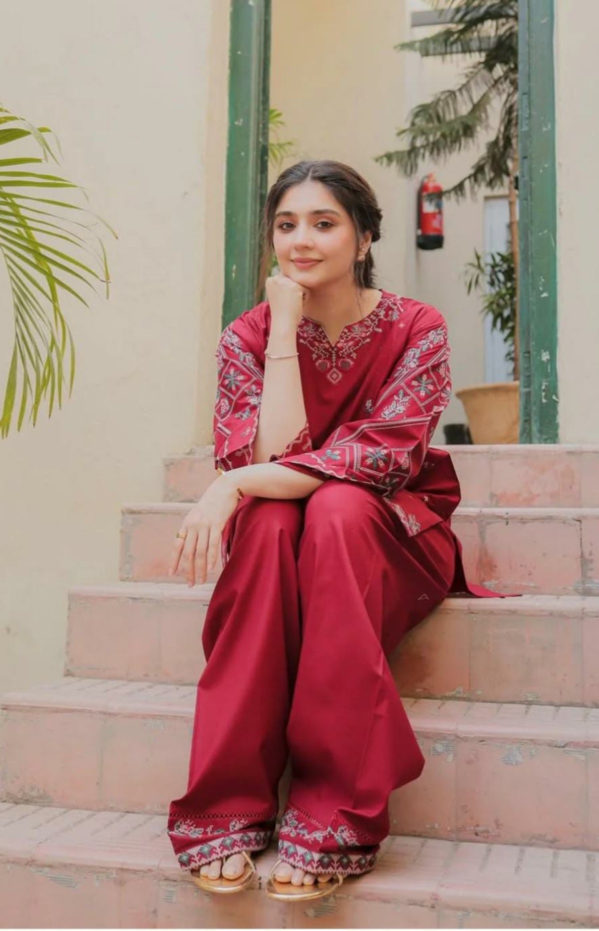 Gulnaz Embroidery 2-Piece – Elegant Cotton Set