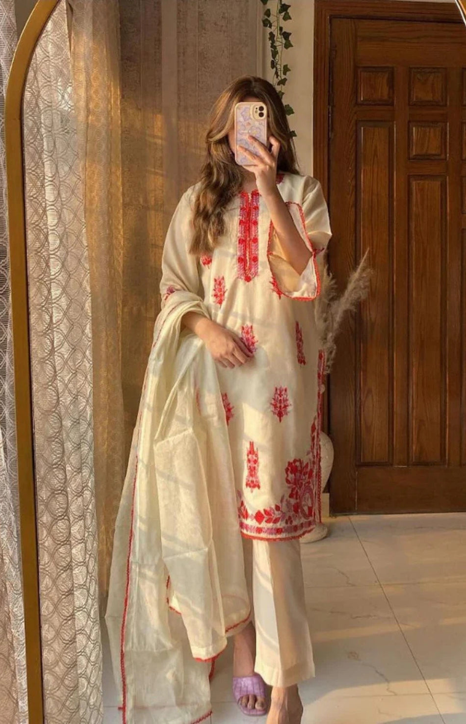 KHADDI NET STICHED 2PCS