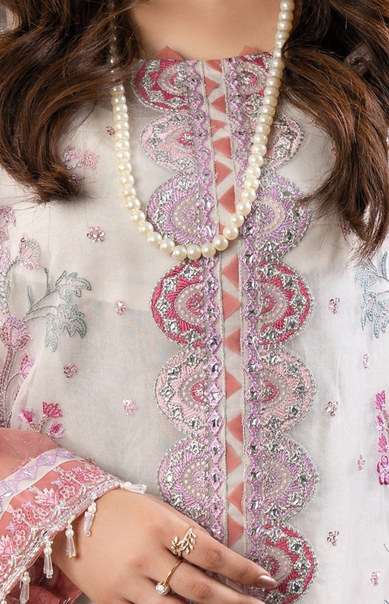 REEM Luxe Embroidered Organza Set